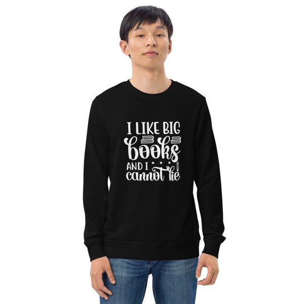 Uniseks biologisch sweatshirt - I like big books and I cannot lie - Afbeelding 3